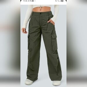 Halara Green Wide Leg Cargo Pant NWT XL